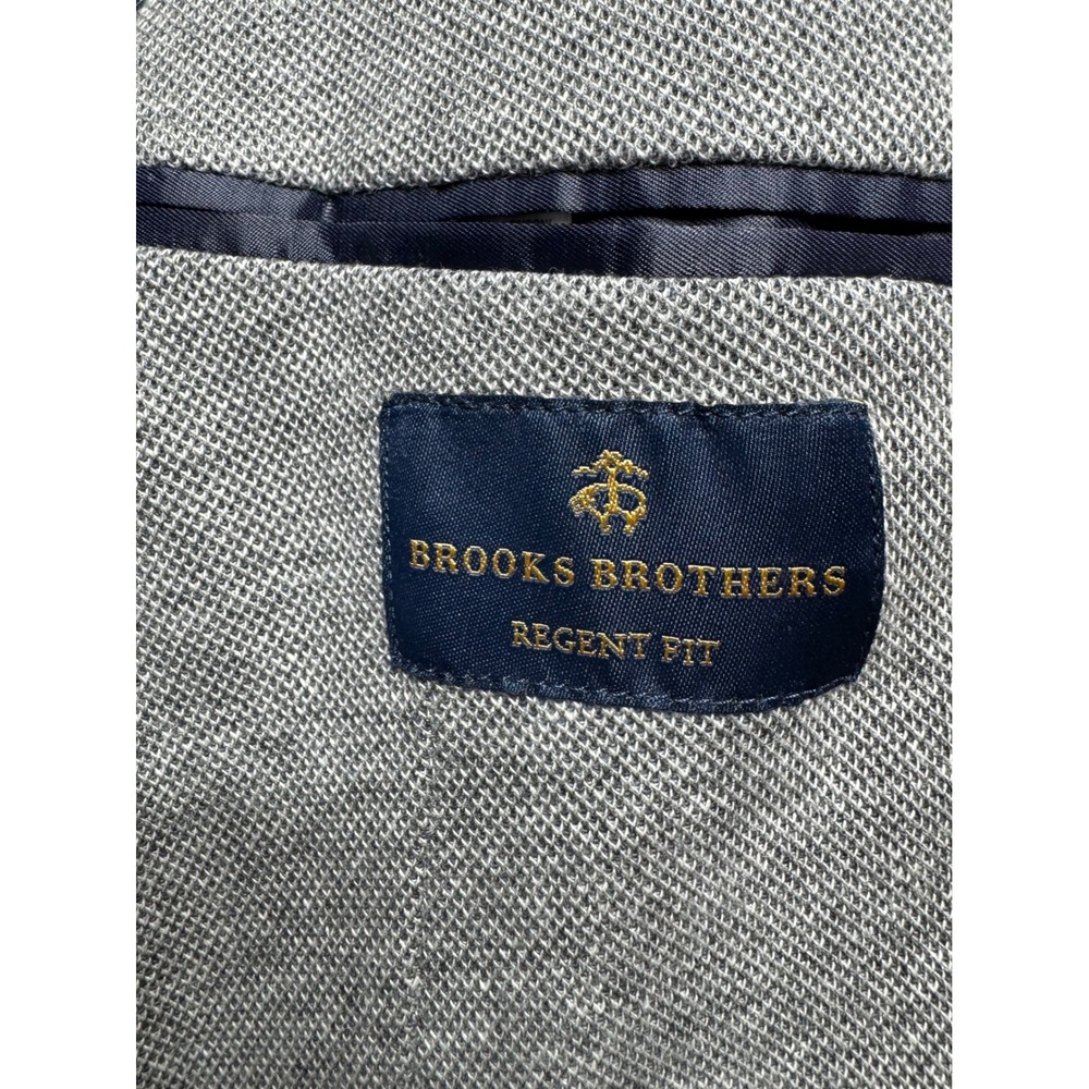 Brooks Brothers Mens 48R Regent Fit Grey Knit Blazer Sport Coat 6209-001ND010 - Picture 6 of 10